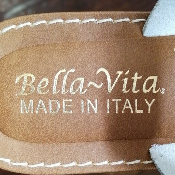 Bella Vita‎ Womens Lea Slide Sandals White Leather Double Straps Wedge 6.5WW NEW - Picture 8 of 10